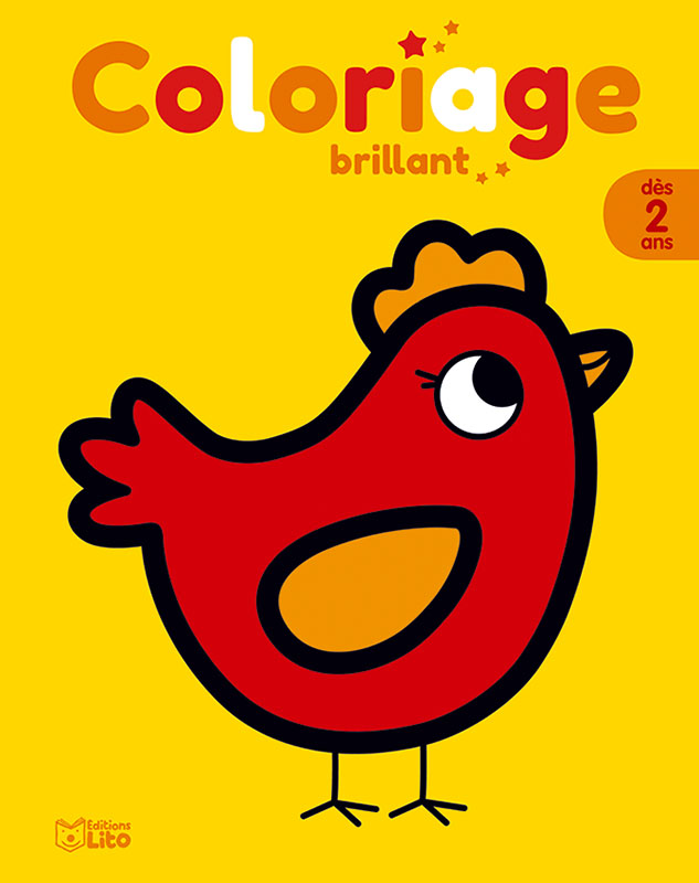 Coloriage velours ; le coq, la poule et les poussins - Corinne Lemerle -  Lito - Grand format - Albertine New-York