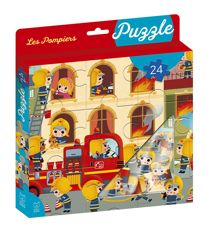 Puzzle 24 pièces - Les pompiers - Editions Lito