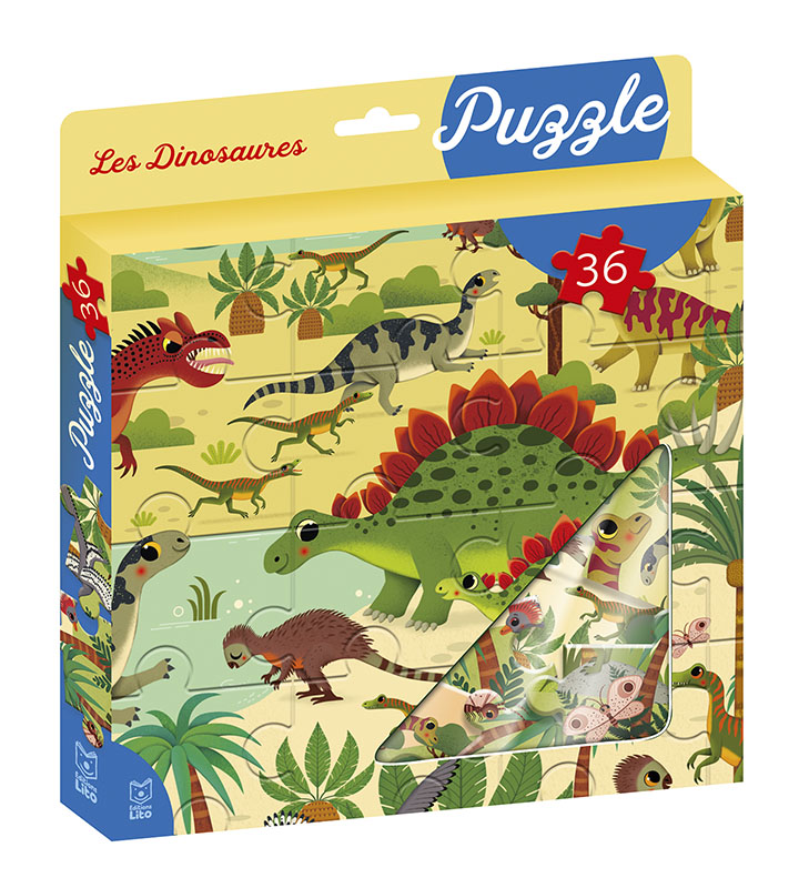 Puzzle 36 pièces - Les dinosaures - Editions Lito